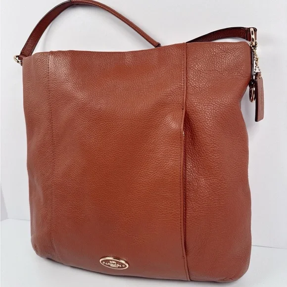 Coach Madison Isabelle Bag Tote Pebbled Leather Purse Brown Boho